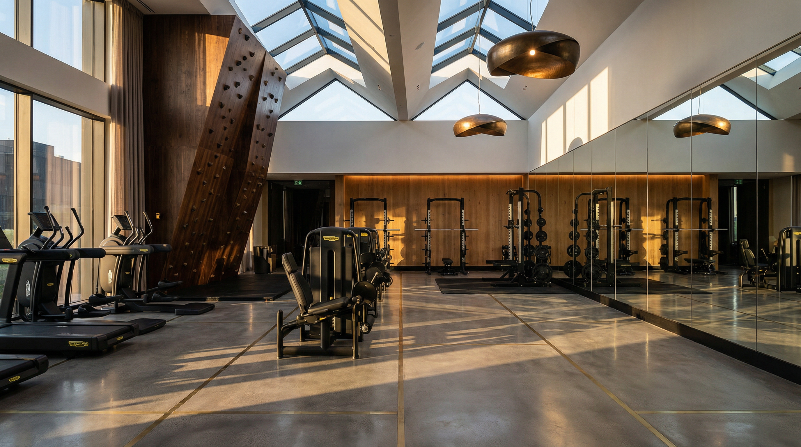 Functional gym design with spatial zoning