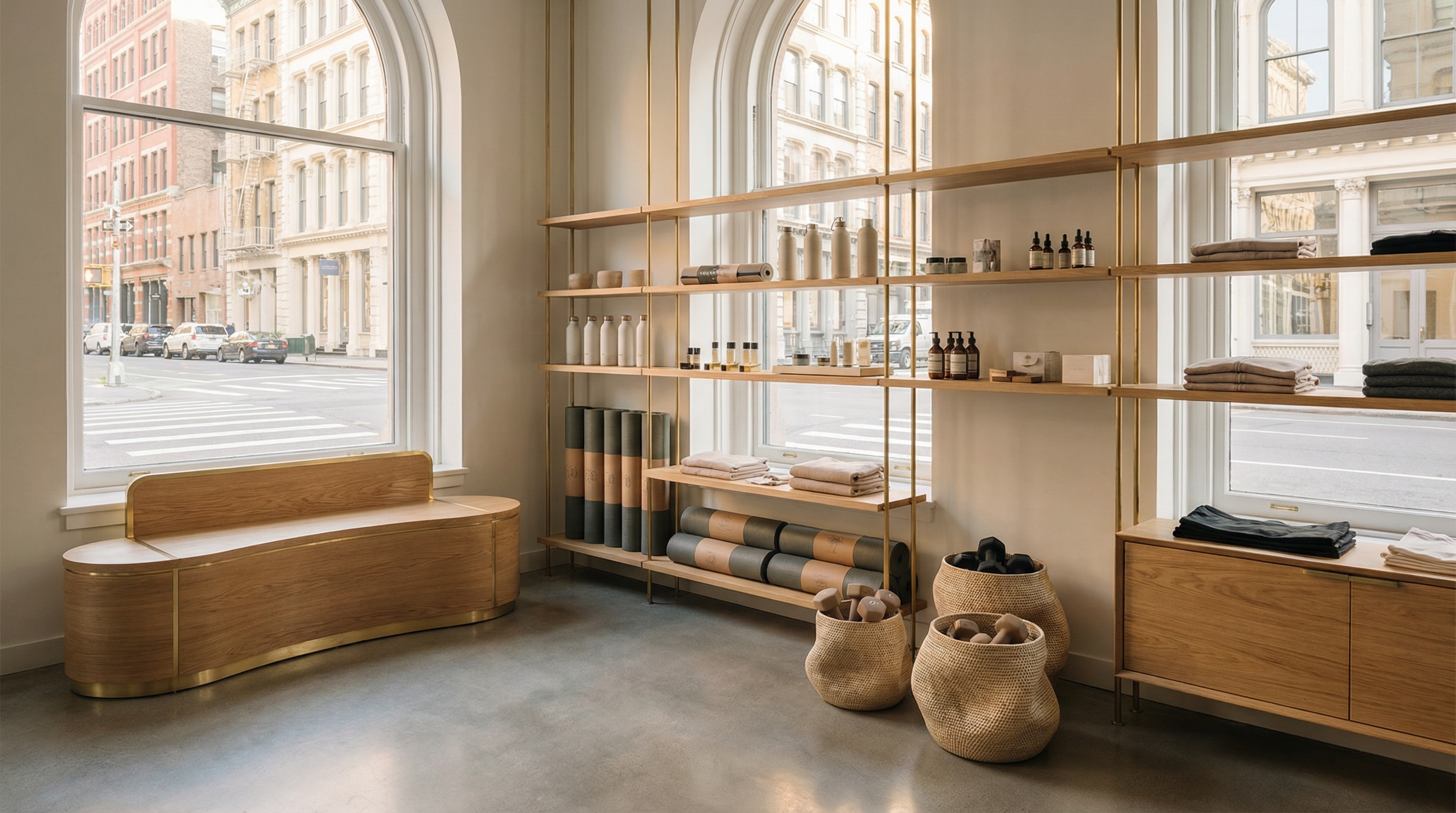 Premium wellness brand retail environment